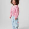 Jeans cargo a zampa d’elefante con elastico in vita per neonato & bebè con motivo a fragole