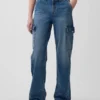 Jeans cargo larghi a vita bassa in stile anni ’90