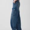 Jeans cargo larghi a vita bassa in stile anni ’90