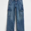 Jeans cargo larghi a vita bassa in stile anni ’90