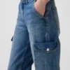 Jeans cargo larghi a vita bassa in stile anni ’90
