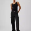 Jeans cargo larghi a vita media in stile anni '90