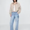 Jeans cargo larghi a vita media in stile anni '90