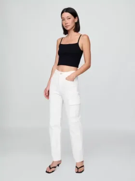 Jeans cargo larghi a vita media in stile anni '90