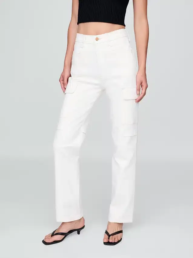 Jeans cargo larghi a vita media in stile anni '90