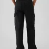 Jeans cargo larghi a vita media in stile anni '90
