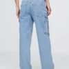 Jeans cargo larghi a vita media in stile anni '90