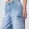 Jeans cargo larghi a vita media in stile anni '90