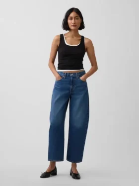 Jeans cropped a vita alta