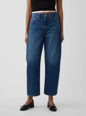 Jeans cropped a vita alta