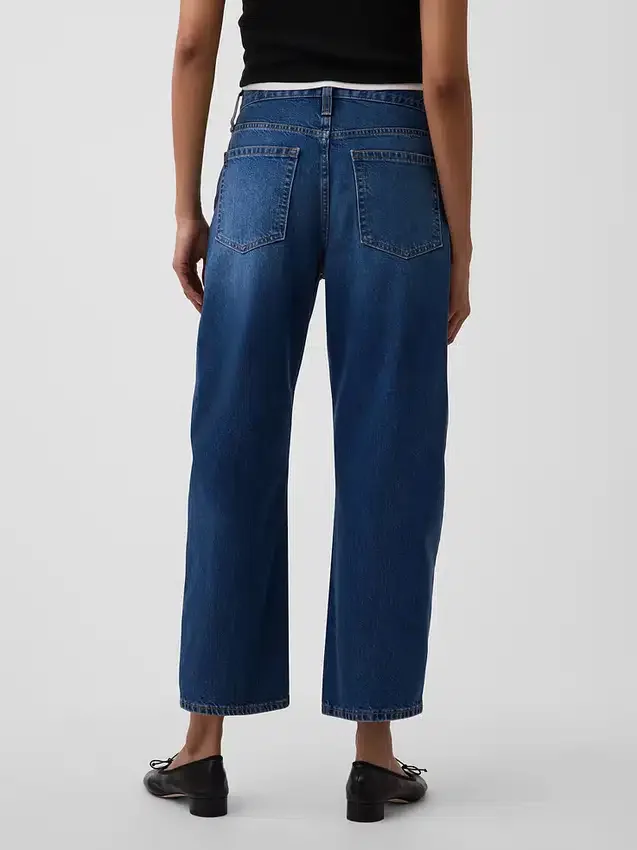 Jeans cropped a vita alta