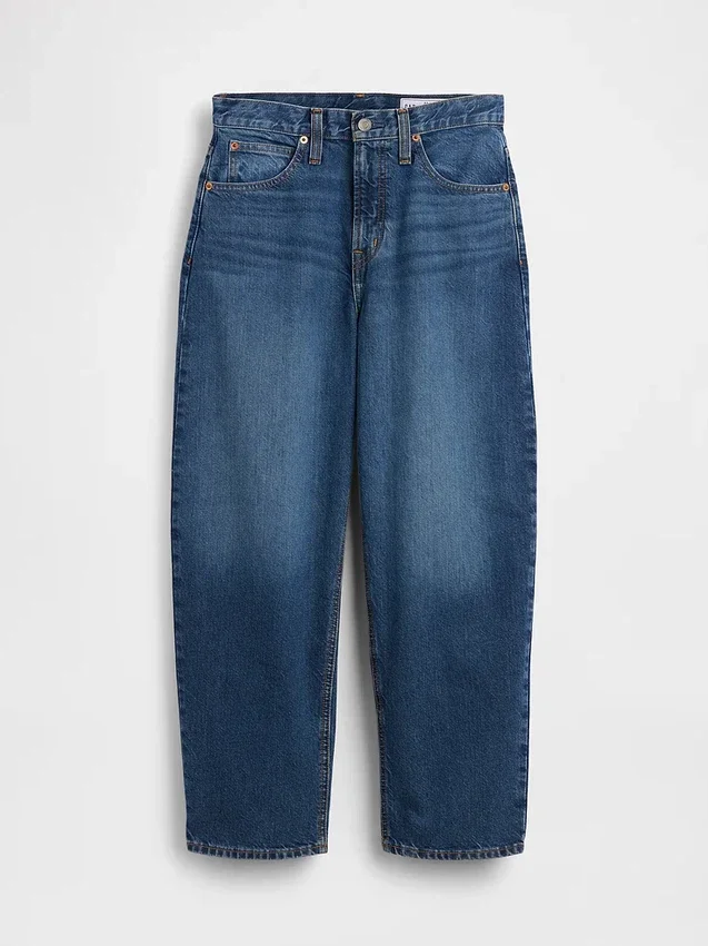 Jeans cropped a vita alta