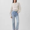 Jeans cropped a vita alta, slim e dritti in stile anni '90