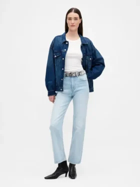 Jeans cropped a vita alta, slim e dritti in stile anni '90