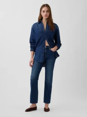 Jeans cropped a vita alta, slim e dritti in stile anni '90
