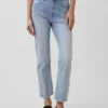 Jeans cropped a vita alta, slim e dritti in stile anni '90