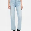 Jeans cropped a vita alta, slim e dritti in stile anni '90