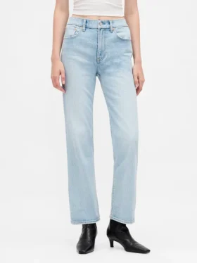 Jeans cropped a vita alta, slim e dritti in stile anni ’90