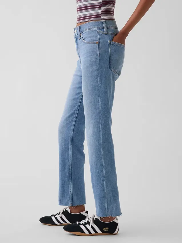 Jeans cropped a vita alta, slim e dritti in stile anni '90