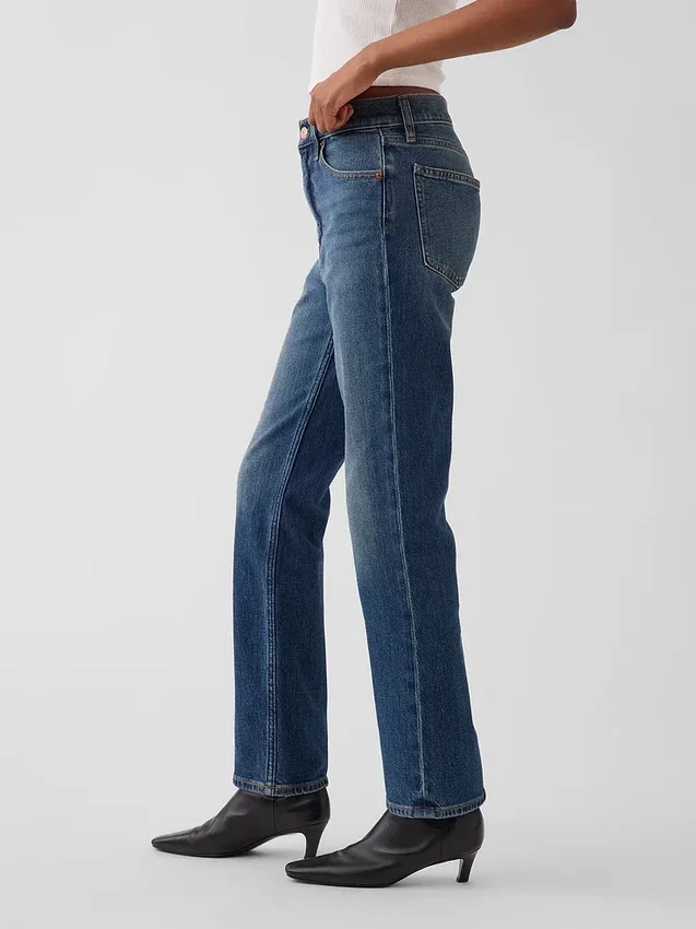 Jeans cropped a vita alta, slim e dritti in stile anni '90
