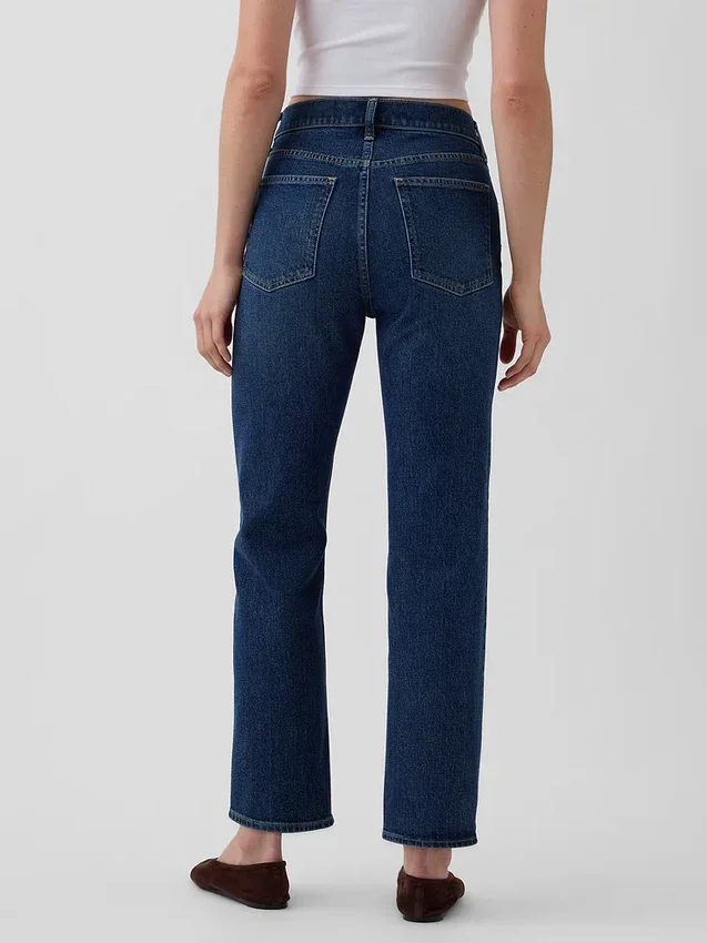 Jeans cropped a vita alta, slim e dritti in stile anni '90