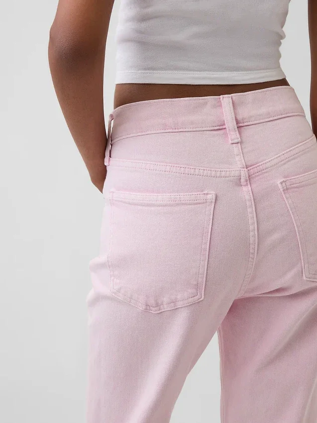Jeans cropped a vita alta, slim e dritti in stile anni '90