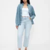 Jeans cropped a vita alta, slim e dritti in stile anni '90
