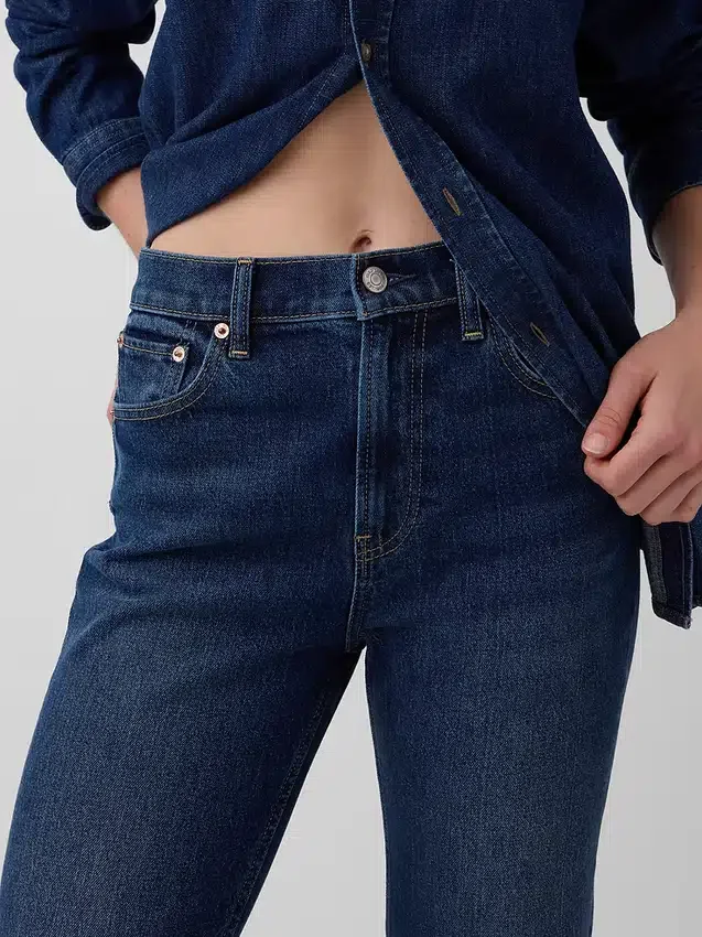 Jeans cropped a vita alta, slim e dritti in stile anni '90