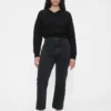 Jeans cropped a vita alta, slim e dritti in stile anni '90