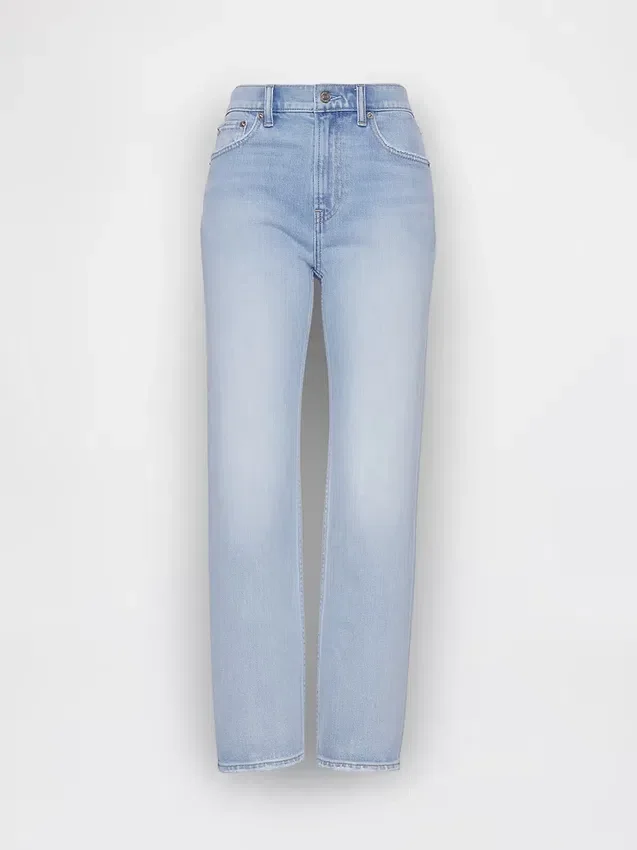 Jeans cropped a vita alta, slim e dritti in stile anni '90