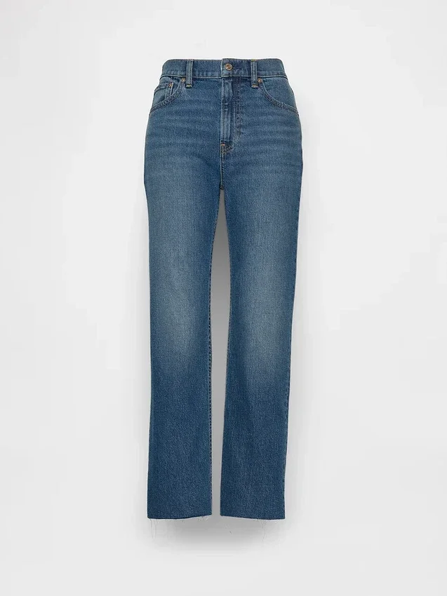Jeans cropped a vita alta, slim e dritti in stile anni '90