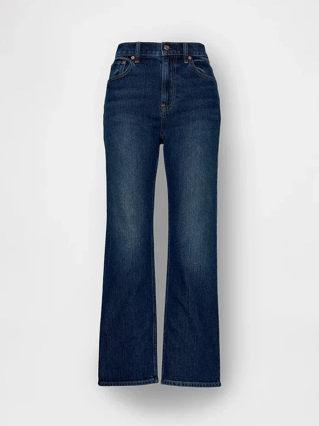Jeans cropped a vita alta, slim e dritti in stile anni '90