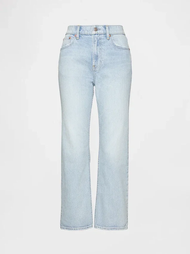 Jeans cropped a vita alta, slim e dritti in stile anni '90
