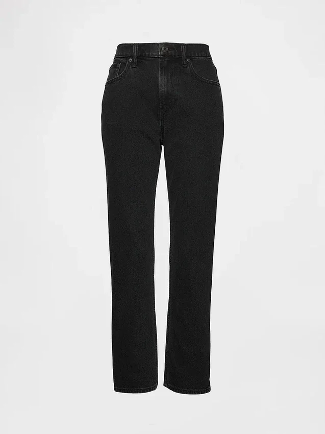 Jeans cropped a vita alta, slim e dritti in stile anni '90