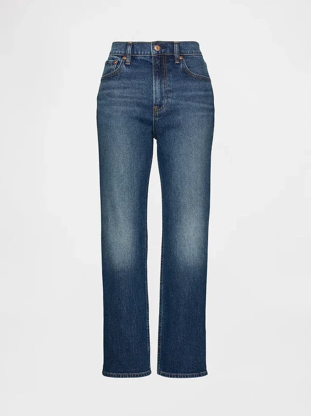 Jeans cropped a vita alta, slim e dritti in stile anni '90