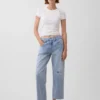 Jeans cropped a vita bassa e dal taglio morbido
