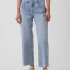 Jeans cropped a vita bassa e dal taglio morbido