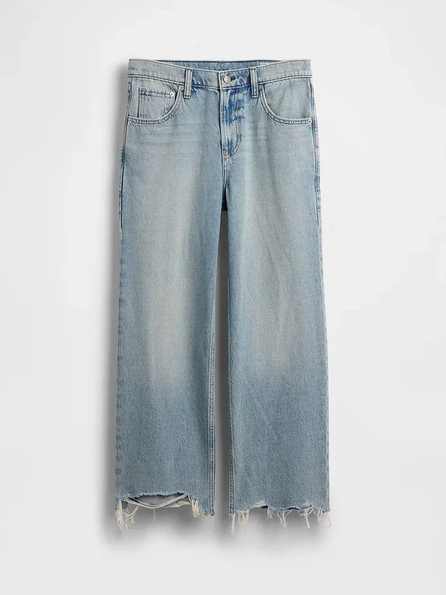Jeans cropped a vita bassa e dal taglio morbido