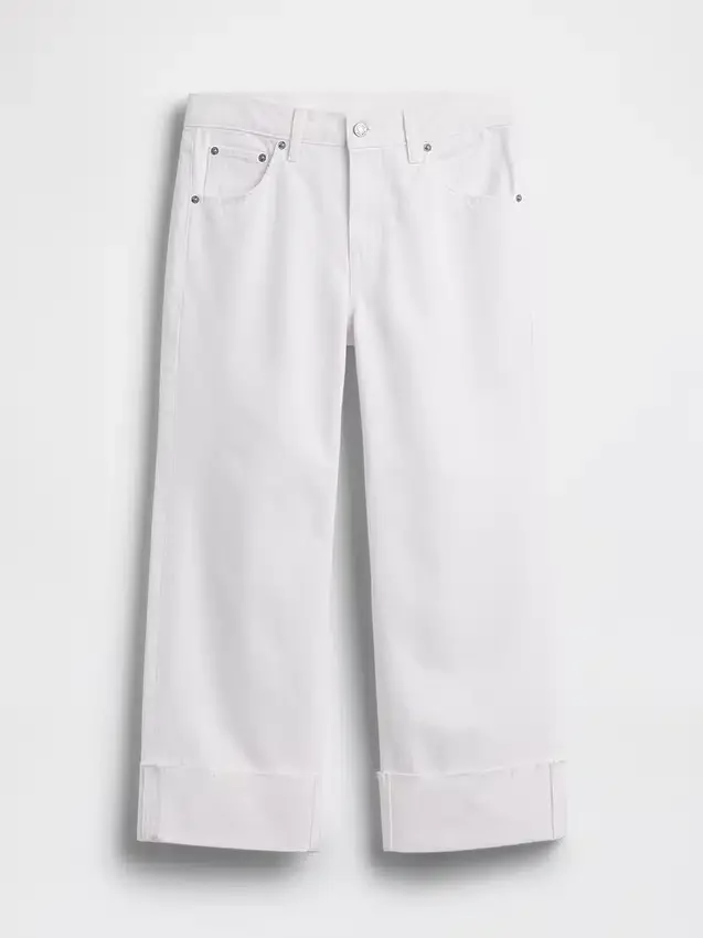 Jeans cropped a vita bassa e dal taglio morbido