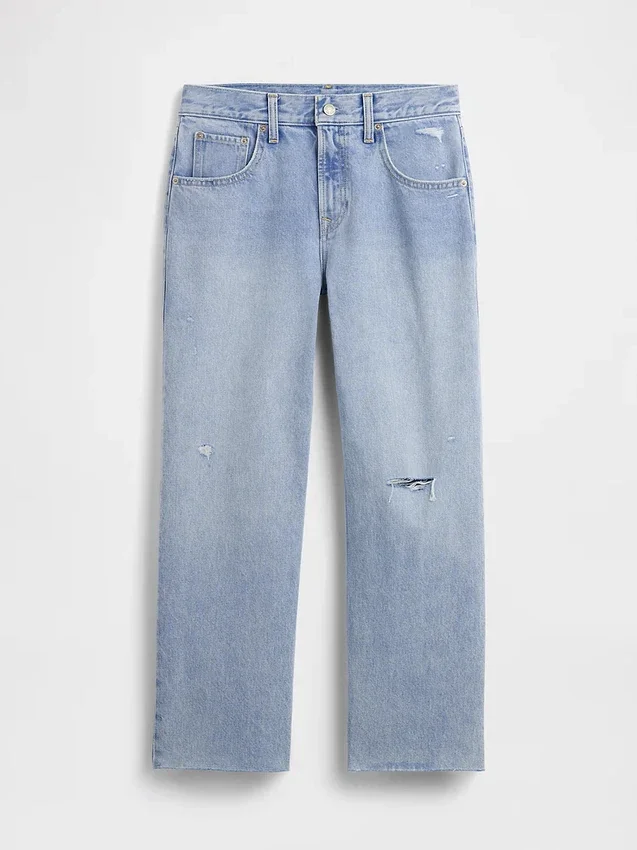 Jeans cropped a vita bassa e dal taglio morbido