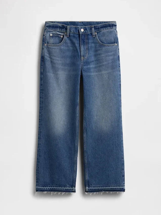 Jeans cropped a vita bassa e dal taglio morbido