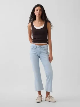 Jeans cropped a vita bassa, lunghi e dal taglio slim