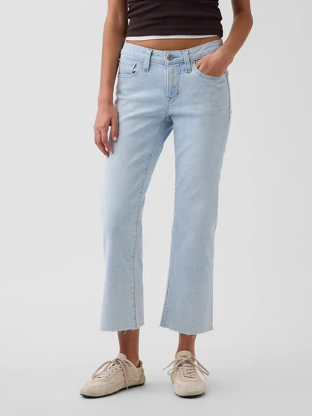 Jeans cropped a vita bassa, lunghi e dal taglio slim