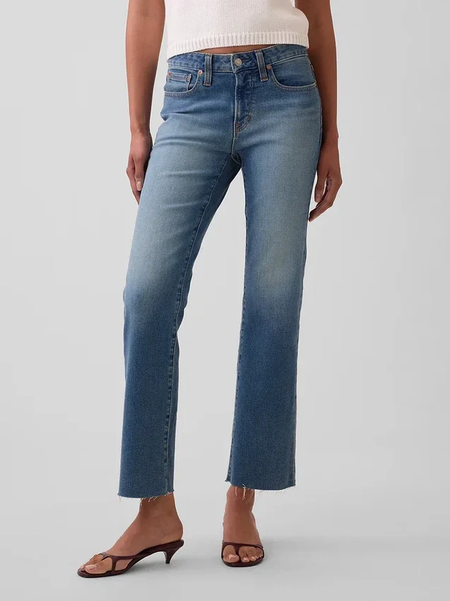 Jeans cropped a vita bassa, lunghi e dal taglio slim
