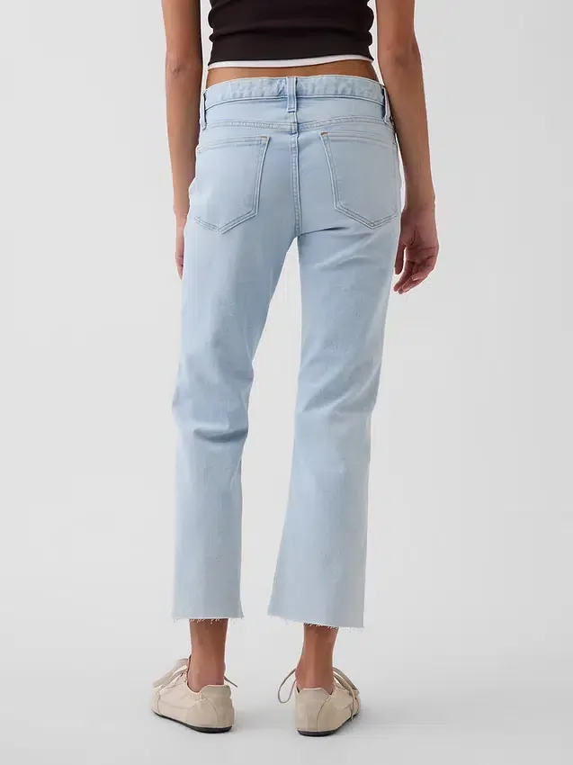 Jeans cropped a vita bassa, lunghi e dal taglio slim