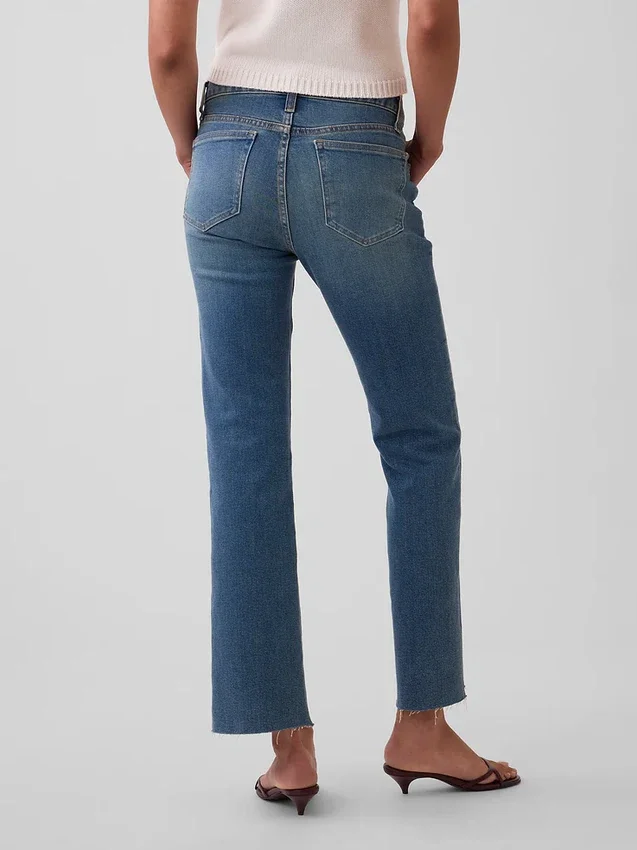 Jeans cropped a vita bassa, lunghi e dal taglio slim