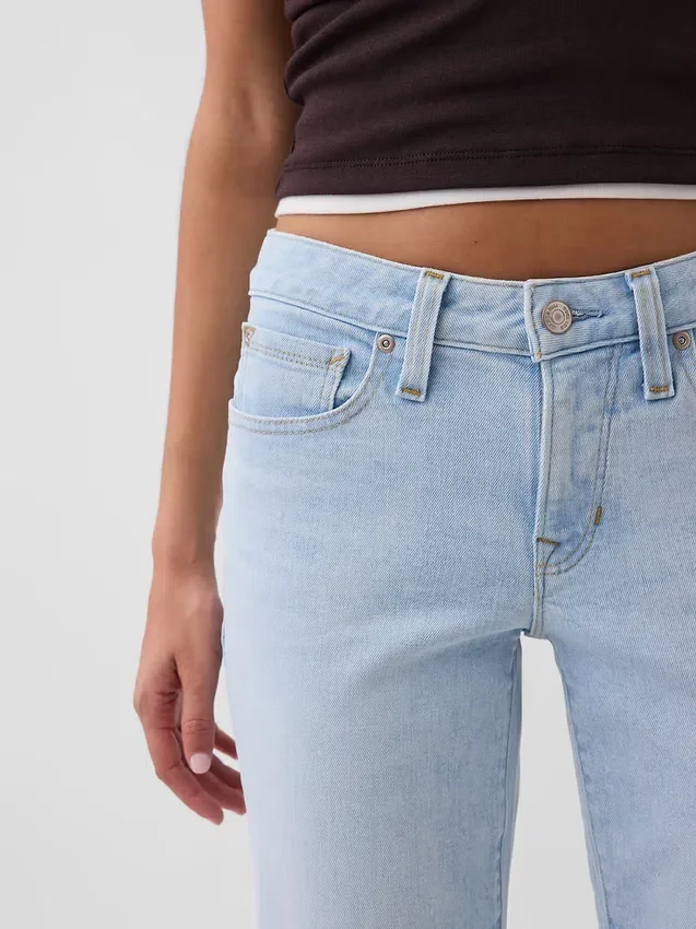 Jeans cropped a vita bassa, lunghi e dal taglio slim