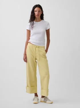Jeans cropped a vita bassa, morbidi e dal taglio ampio in stile anni ’90