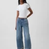 Jeans cropped larghi in stile anni '90 a vita bassa