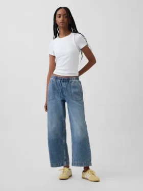 Jeans cropped larghi in stile anni '90 a vita bassa